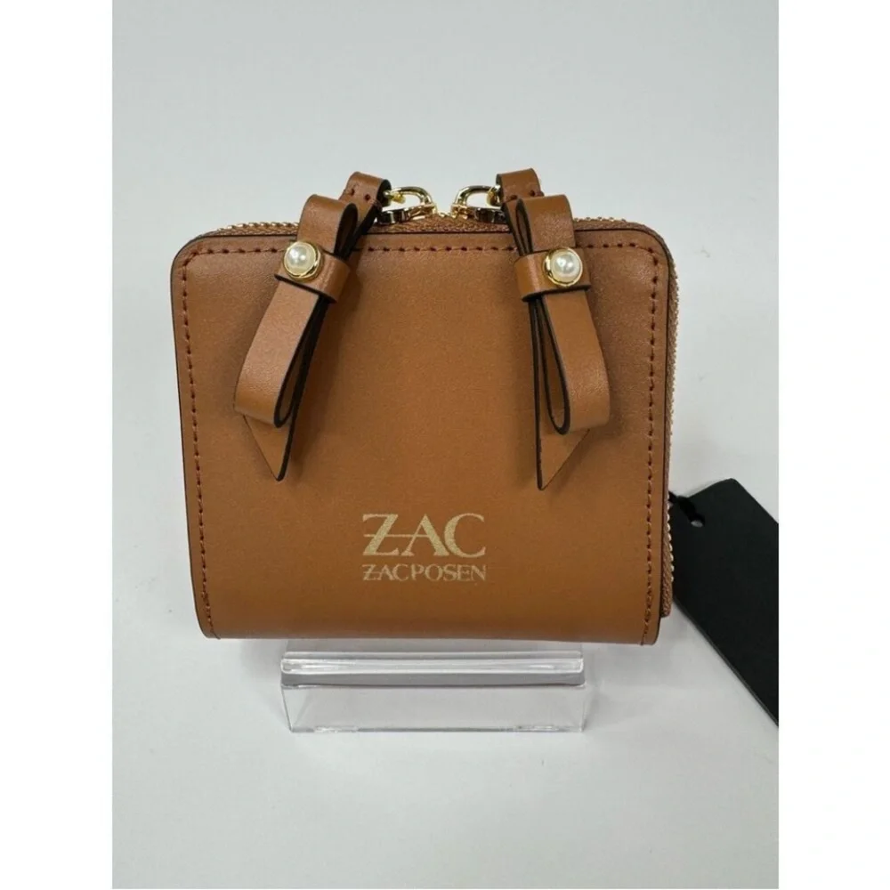 ZAC Zac Posen Women's Eartha Zipped Small Wallet-Pearl Lady Brown NWT